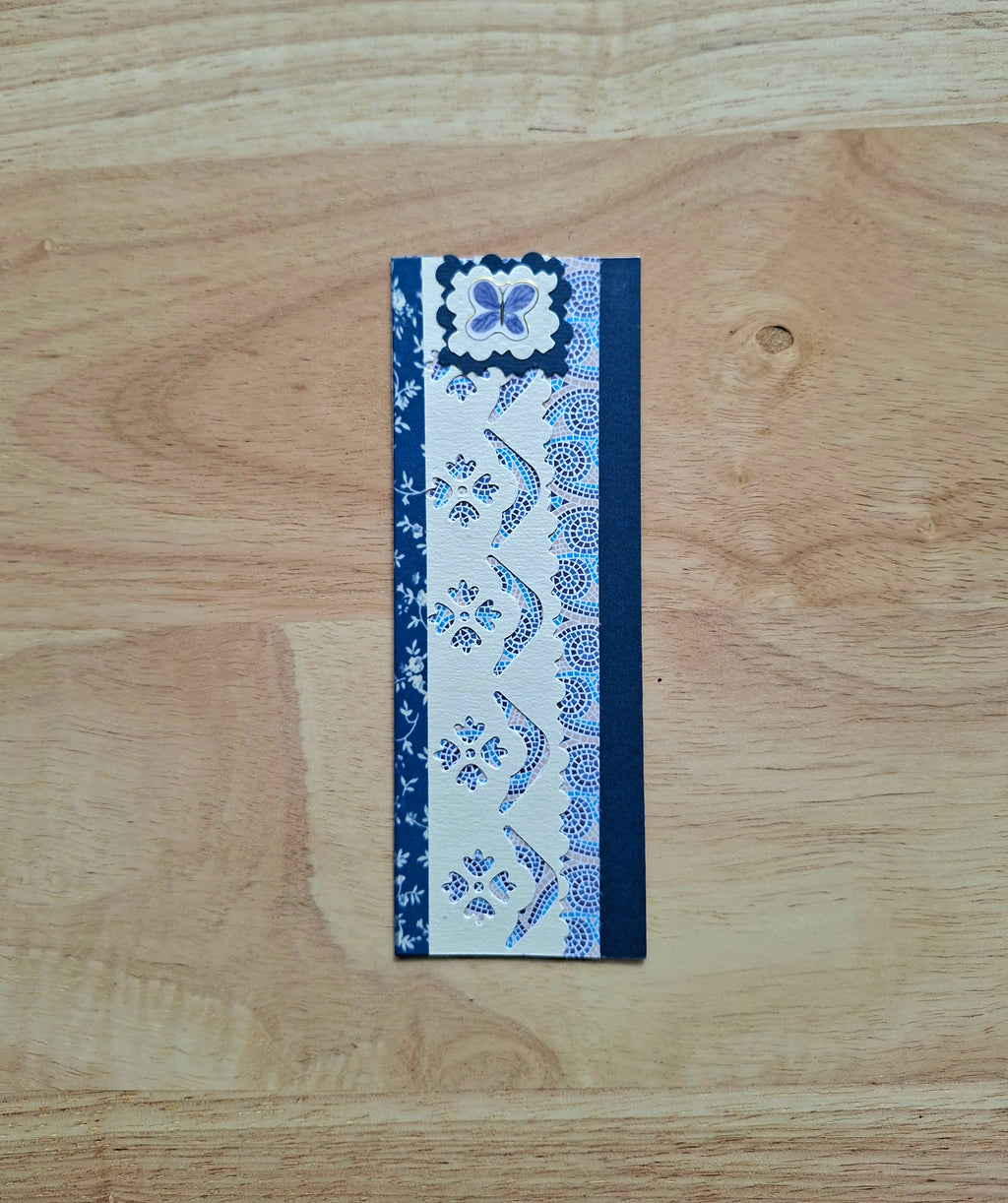 Light Blue & Pink Butterfly Bookmark