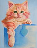 The Ginger Kitten – Fluffy Cat Art Print, 8.5 × 11 Inches